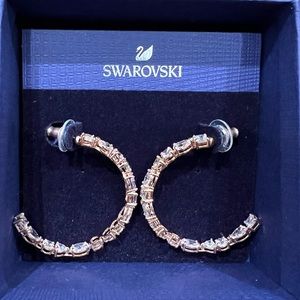 Swarovski Rose Gold toned hoop earrings